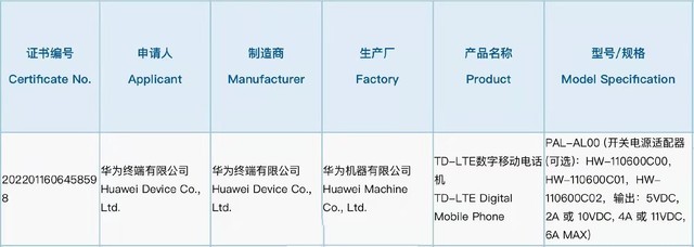 疑似华为Mate X3入网 ..